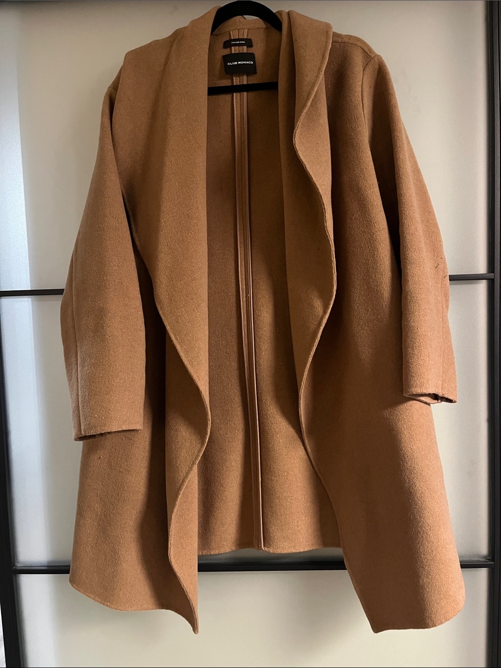 Club Monaco Camel Draped Hooded Wool-Blend Trench Coat